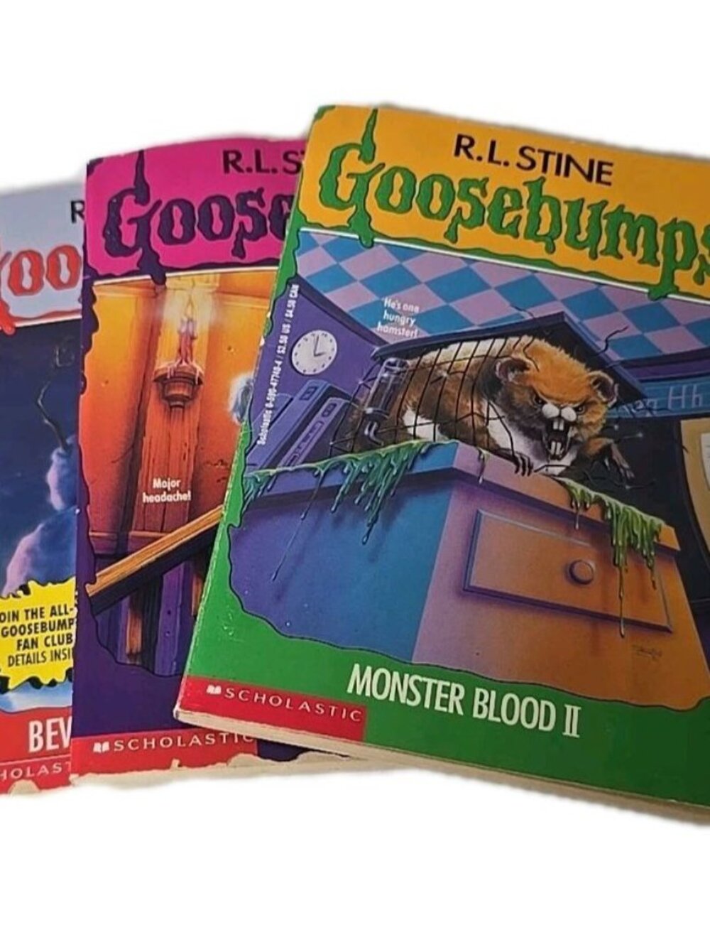 3 Goosebumps R.L. Stine Paperback Books 90s Monster Blood II Beware The Snowman